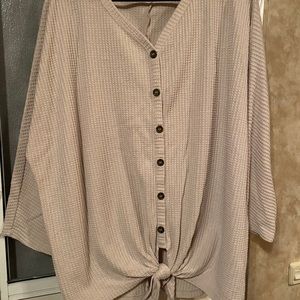 Tan button down blouse